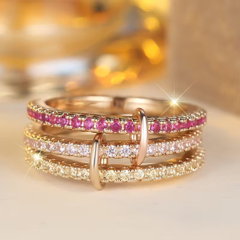 Anillo Triple Piedritas