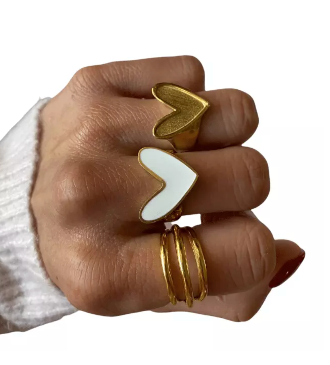 Anillo Corazon Blanco