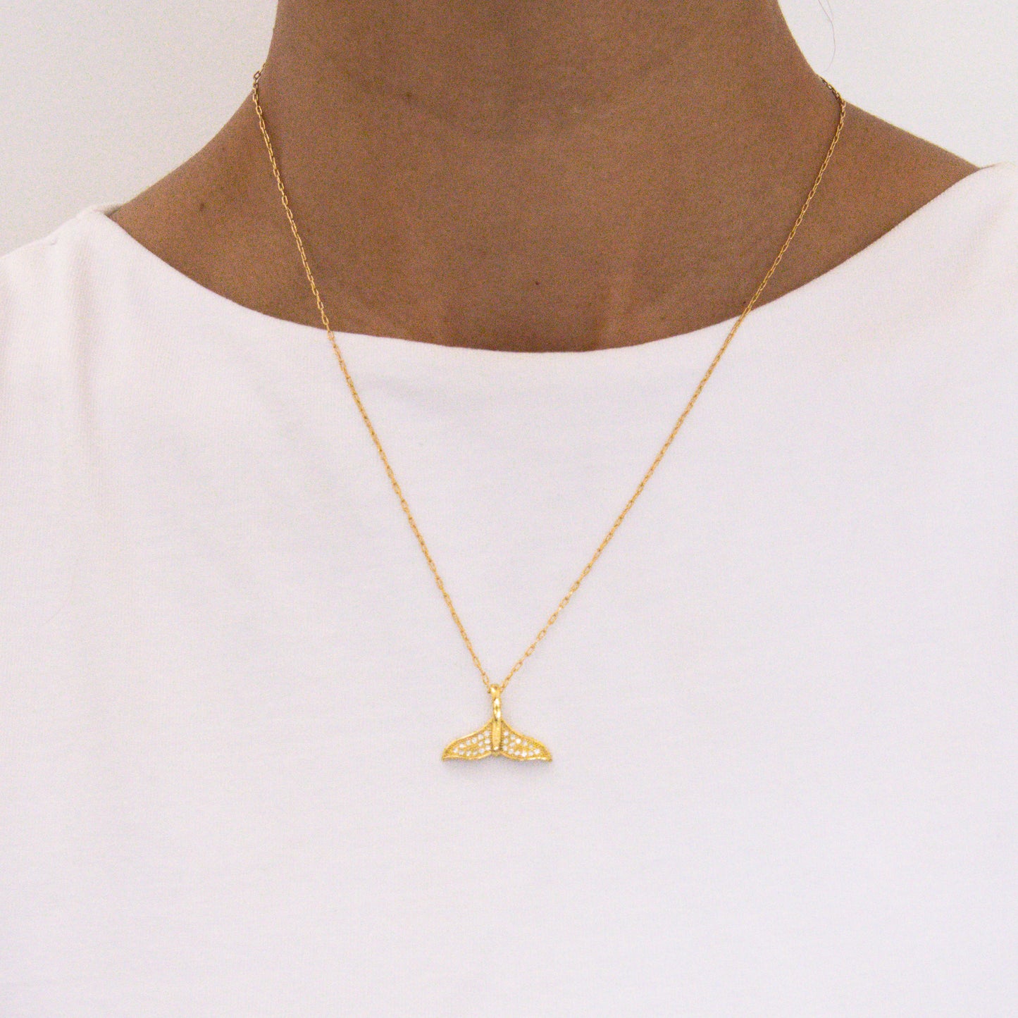 Collar cola de sirena grande con zirconia