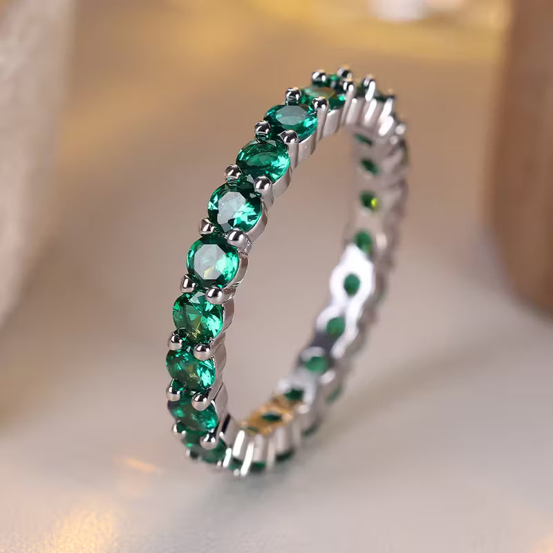 Anillo Circonia Verde/Azul