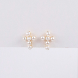 Aretes Cruz Perlas
