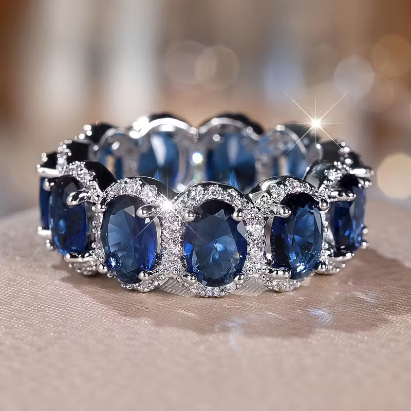Anillo Zirconia Azul