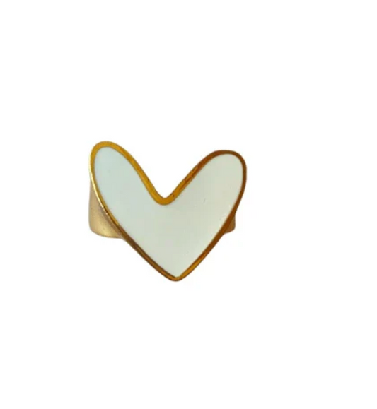 Anillo Corazon Blanco