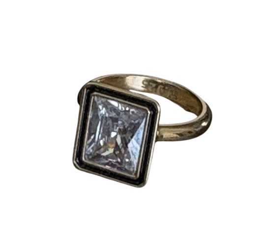 Anillo Zirconia Rectangular