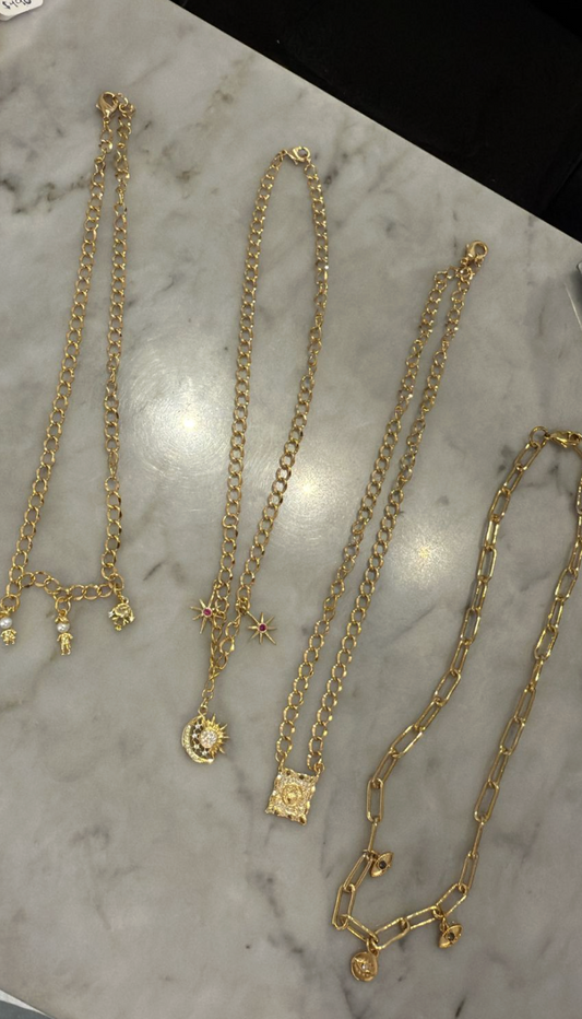 collar cadena aritos charms