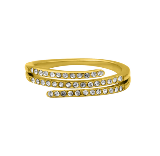 Anillo triple zirconias