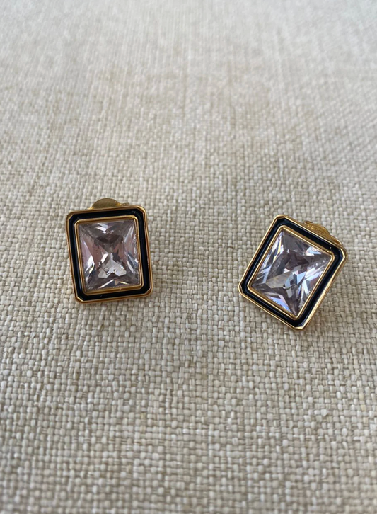 Aretes cristal rectangular