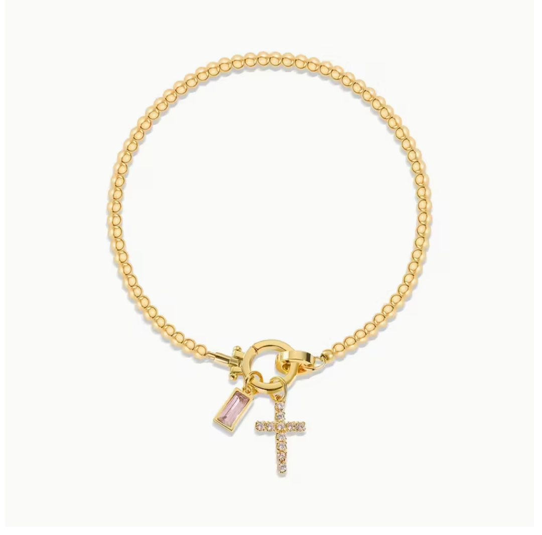 Pulsera cruz con dije