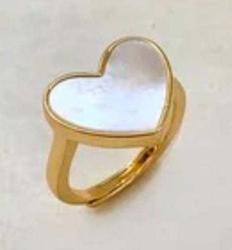 Anillo Corazon Madre Perla