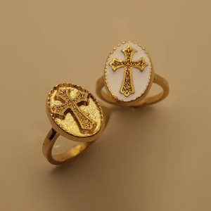 Anillo Cruz Óvalo
